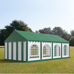 Partytent 4x8m PVC 750 groen waterdicht Feesttent met Grondframe