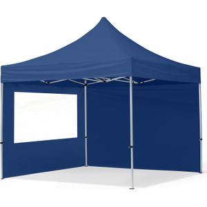 Easy up Partytent 3x3m Hoogwaardig polyester 700 blauw Feesttent Vouwtent