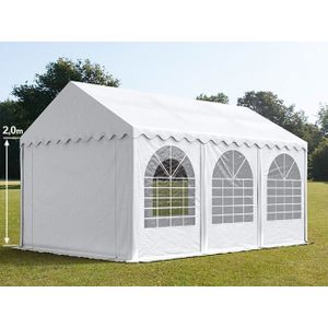 Partytent 3x6m PVC 800 wit waterdicht Feesttent met Grondframe