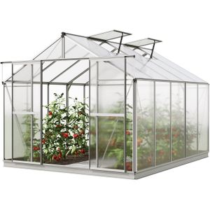 Tuinkas 2,56x3,17m Polycarbonaat aluminium natuur waterdicht