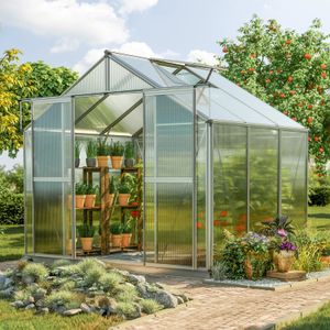 Tuinkas 2,25x1,95m polycarbonaat aluminium natuur waterdicht