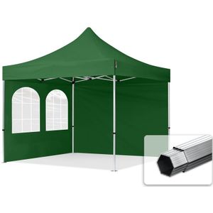 Easy up Partytent 3x3m Hoogwaardig polyester 800 donkergroen waterdicht Feesttent Vouwtent