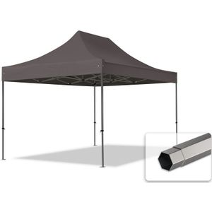 Easy up Partytent 3x4,5m Hoogwaardig polyester 750 donkergrijs waterdicht Feesttent Vouwtent