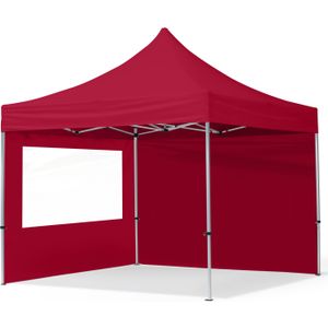 Easy up Partytent 3x3m Hoogwaardig polyester 700 rood Feesttent Vouwtent