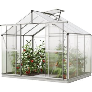 Tuinkas 2,56x1,92m Polycarbonaat aluminium natuur waterdicht