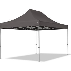 Easy up Partytent 3x4,5m Hoogwaardig polyester 800 donkergrijs waterdicht Feesttent Vouwtent