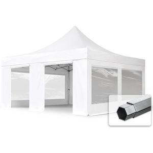 Easy up Partytent 5x5m PVC 850 wit waterdicht Feesttent Vouwtent