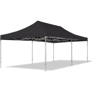 Easy up Partytent 4x8m PVC 850 zwart waterdicht Feesttent Vouwtent