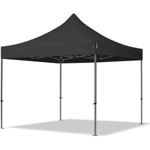 Easy up Partytent 3x3m Hoogwaardig polyester 750 zwart waterdicht Feesttent Vouwtent