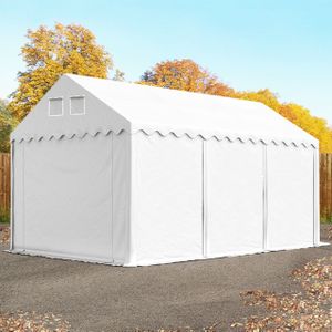 Opslagtent 3x6m PVC 800 wit waterdicht met Grondframe