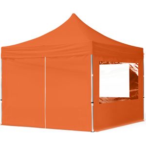 Easy up Partytent 3x3m Hoogwaardig polyester 700 oranje Feesttent Vouwtent