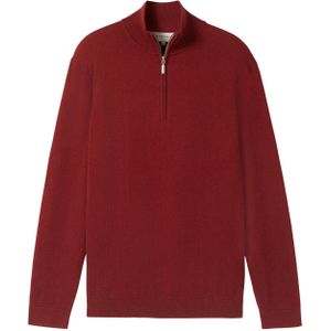 Tom Tailor - Half zip trui - Heren - rood - Katoen - 1043268