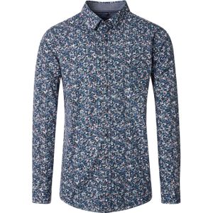 Casamoda - 454485900 - Heren Overhemd - Regular Fit - 100% Katoen - Allover Bladeren Print