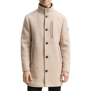 Tom Tailor - Lange Wollen Jas - Regular Fit - Opstaande Kraag