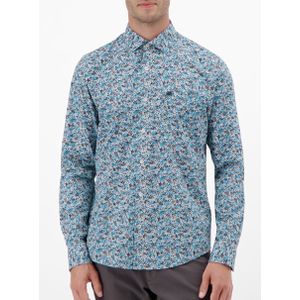 Lerros - Overhemd - Swedish Blue - Lange Mouwen - Grafisch Patroon