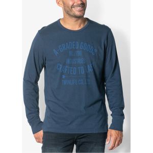 Twinlife Regular Fit Longsleeve met Printopdruk Donkerblauw