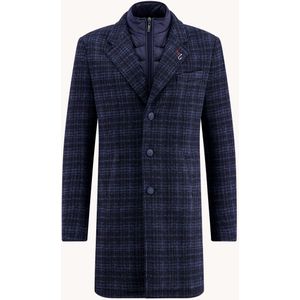 A Fish Named Fred Blauwe Geruite Overcoat - 32.161