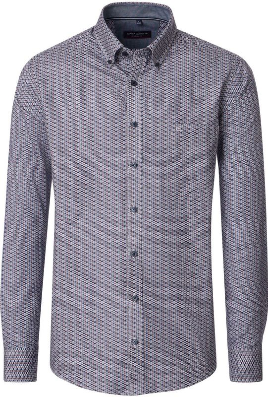 Casa Moda - Overhemd - Lange Mouw - Minimal Print - Regular Fit - 100% Katoen