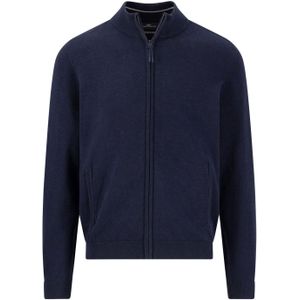 Fynch Hatton - Details Trui - Blauw - Geweven Materiaal - Volledige Rits