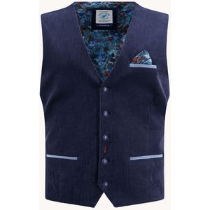 A Fish Named Fred Donkerblauw Waistcoat Rib - 32.142
