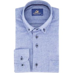 Eden Valley - Lange mouw overhemd - Heren - M - Blauw - Katoen - 515020 Regular fit