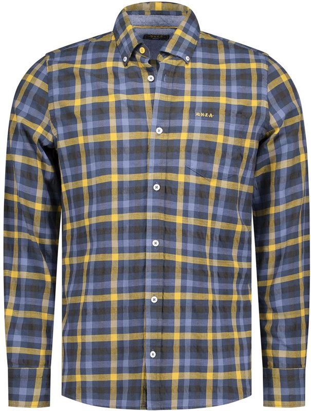 NZA - Blauw - Katoenen Overhemd - Lange Mouwen - Regular Fit