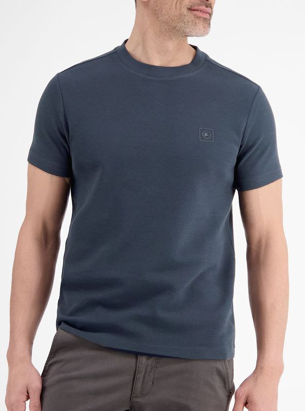 Lerros - T-shirt - FOAM WHITE - Heren T-shirt in Structuur Kwaliteit