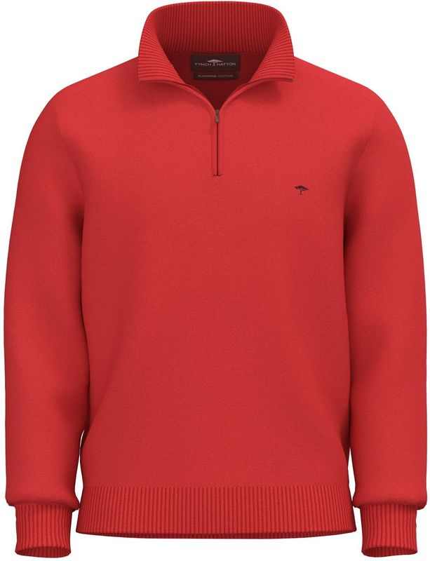 Fynch-Hatton - Gebreide Pullover - Katoen - Regular Fit - Opstaande Kraag