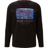 Tom Tailor - T-shirt Lange mouw - Heren Zwart - Katoen - 1029221