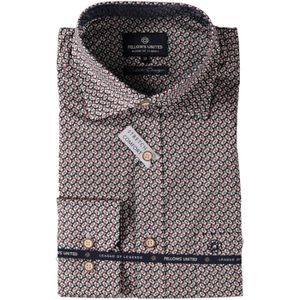 Fellows United - Lange Mouw Overhemd - Bordeau - Katoen