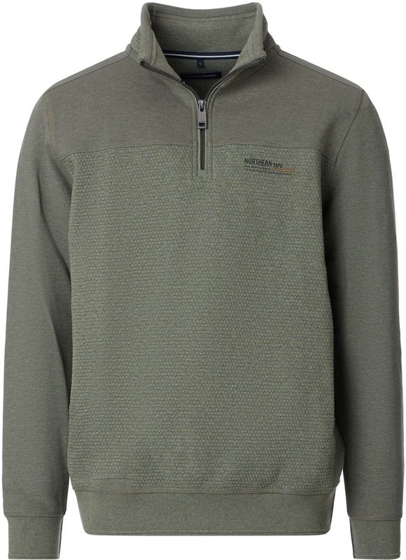 Casa Moda - Pullovers - Groen - Effen - Half Zip