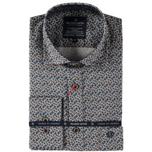 Fellows United - Lange Mouw Overhemd - Heren - Blauw - Katoen