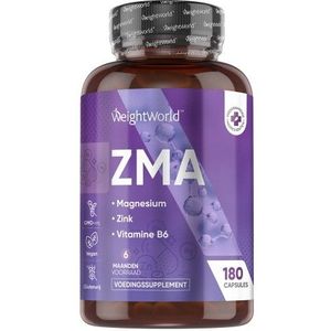 ZMA - 180 capsules - met Zink, Magnesium en B6 - 6 maanden voorraad