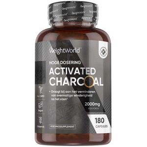 Actieve kool - 2000mg 180 Capsule - 100% Pure Actieve Kool - Van Eucalyptus