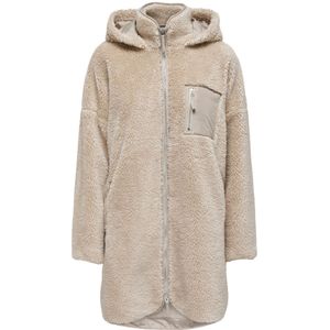 Only - Onlsascha Life - Teddyjas - Beige - Lang - Capuchon