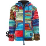 Shakaloha - W Patch NH Vintage - Gebreid Wollen Dames Vest - Multicolor - Met Fleece Voering en Vaste Capuchon