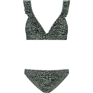 Shiwi - BOBBY FIXED TRIANGLE SET RUFFLE - Triangelbikini - Bosgroen