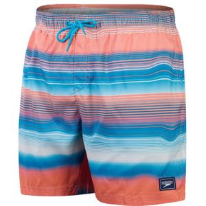 Speedo - Heren Placement Leisure 16 - Watershort - Pumpkin Spice, Fandango Pink, Pool, Pale Tan, White - Peach Poly Stof