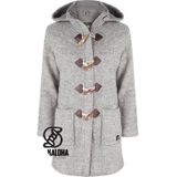 Gebreid Wollen Dames Vest van Schapenwol met Polyester Fleece voering en afneembare capuchon - SHAKALOHA - W Cody Grey S
