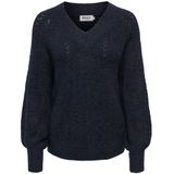 Only - Onllucilla LS Glitter V-Neck KNT - Gebreide Trui - Blauw