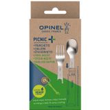 Opinel - PICNIC PLUS - 3-delige Set - Geschikt voor Opinel Mes nr. 08 - Totale Lengte 10,5 cm