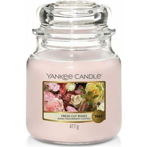 Yankee Candle Medium Jar Geurkaars - Fresh Cut Roses