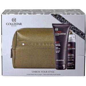 Collistar - Coffret Cadeau - Gel Douche Tonifiant 250 ml en Mini Mousse à Raser 75 ml met Pochette