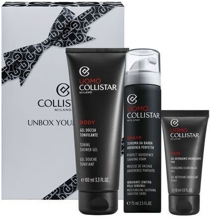 Collistar - Cadeauset voor Scheren en Reinigen - Scheerschuim 75 ml - Energetische Reinigingsgel 30 ml - Mini-Douchegel 100 ml