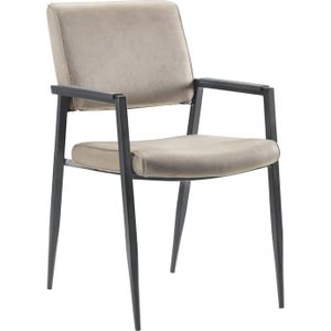 Eetkamerstoel Jisca Microvezel Beige | Nu Op Voorraad