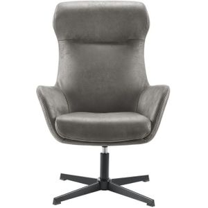 Pronto Wonen | Draaifauteuil Vicenzo Microleder Antracite | Nu Op Voorraad