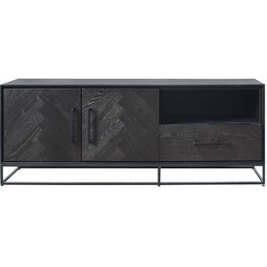 TV-meubel Veneta (154 Cm) Eiken Fineer Zwart | Nu Op Voorraad