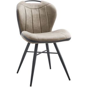 Pronto Wonen Eetkamerstoel Tantini Microvezel Taupe | Nu Op Voorraad