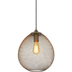 Hanglamp Maroggia Bruin Rond 30cm Koper 1-lichts | Nu Op Voorraad