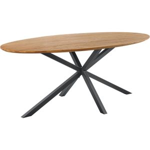 Eettafel Romaro 200x100 Cm Ovaal Teak Mix Rough | Nu Op Voorraad